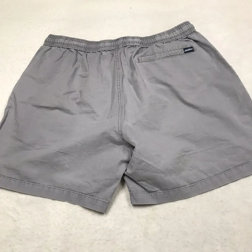 CHUBBIES Off Duty Shorts Men XL 34 Gray Elastic Waist Drawstring Pockets Cotton